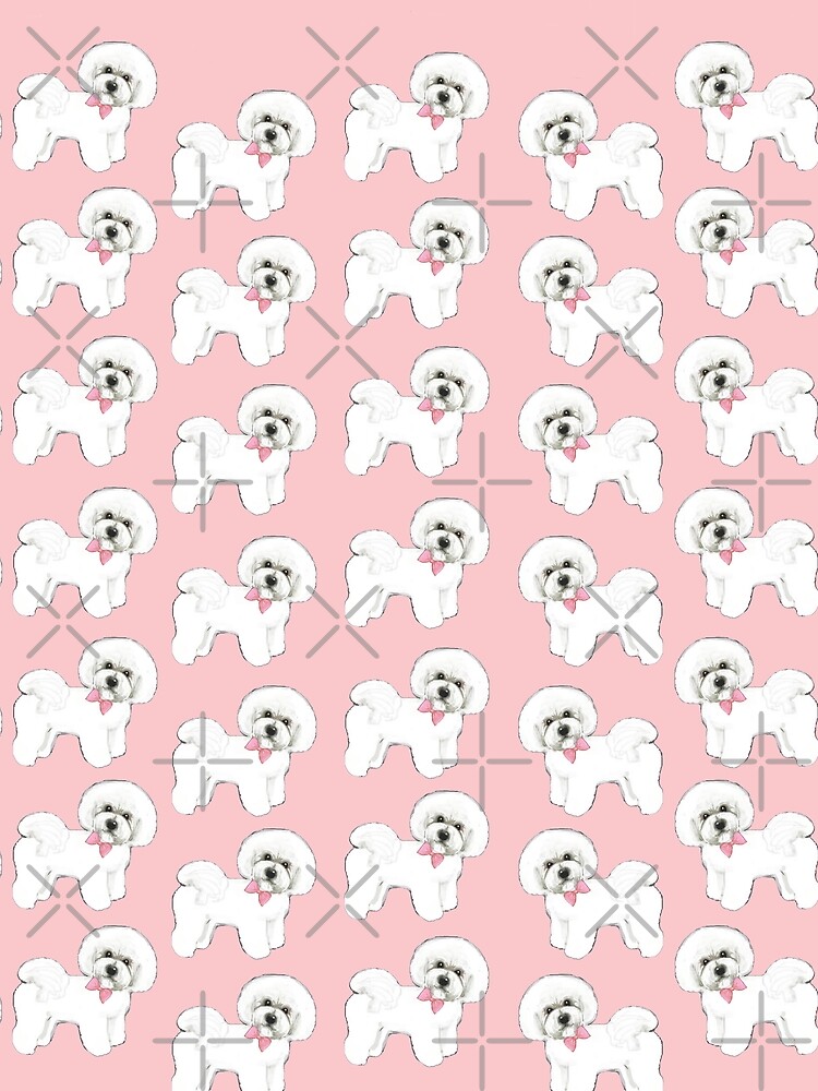 Bichon Frise dog, pink dog bows, christmas gift for her, girls gift, bichon frise tote bag, , by MagentaRose