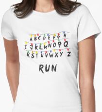 Stranger Things Lamp Run Women's Fitted T-Shirt