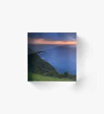 Sunset over the ocean Acrylic Block