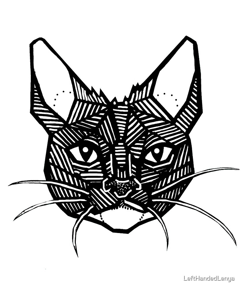 Geometric Cat Tattoo by LeftHandedLenya