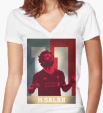 Mo Salah | Liverpool FC Women's Fitted V-Neck T-Shirt