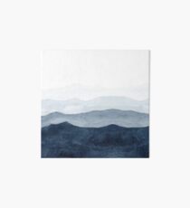 Lámina rígida Montañas Ombre | Acuarela abstracta de índigo