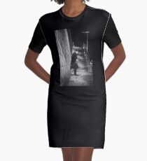 The Golden Saxophone Player Graphic T-Shirt Dress