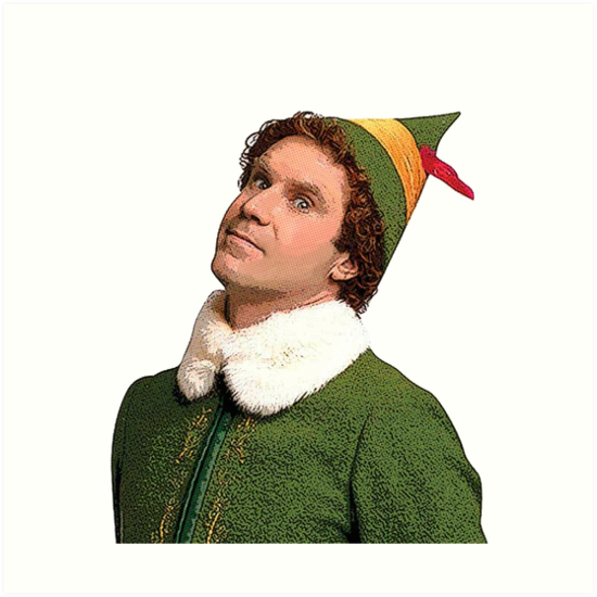 "BUDDY THE ELF Side Eye Funny Christmas Movie Will Ferrell" Art Print