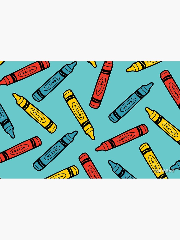 Crayons on Blue Pattern by evannave