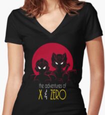 The Adventures of X & Zero Women's Fitted V-Neck T-Shirt