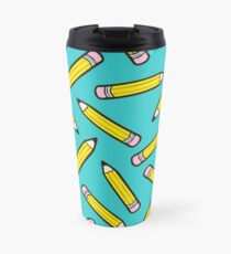 Pencil Power Blue Pattern Travel Mug