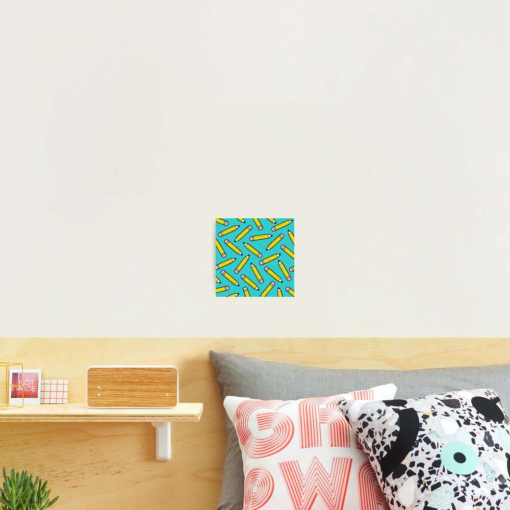 Pencil Power Blue Pattern Photographic Print