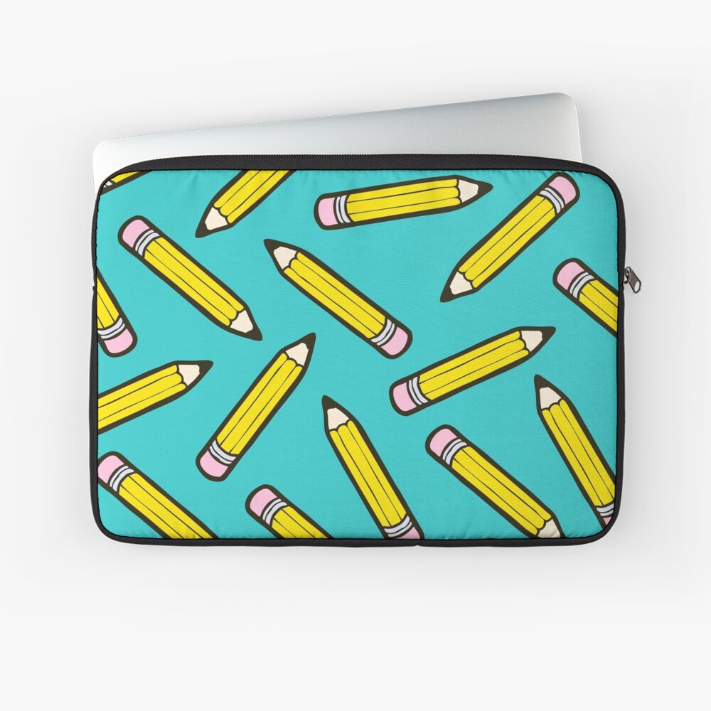 Pencil Power Blue Pattern Laptop Sleeve