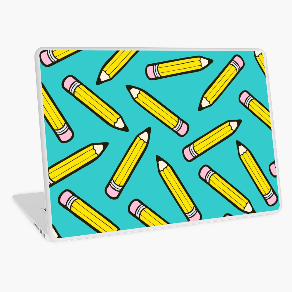 Pencil Power Blue Pattern Laptop Skin