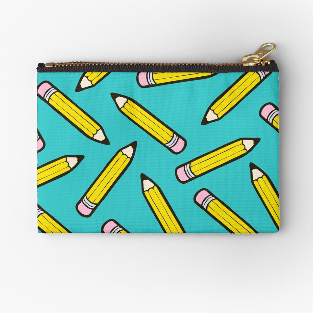 Pencil Power Blue Pattern Zipper Pouch