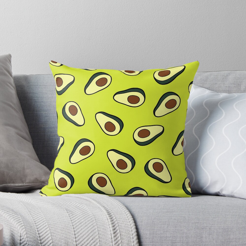Avocado Pattern Throw Pillow