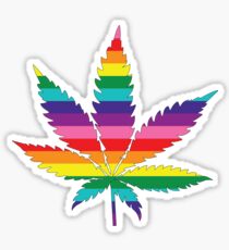 LGBT Gay Pride Weed Leaf Sticker