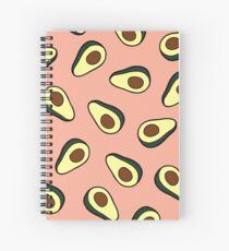 Avocado Pattern in Pink Spiral Notebook