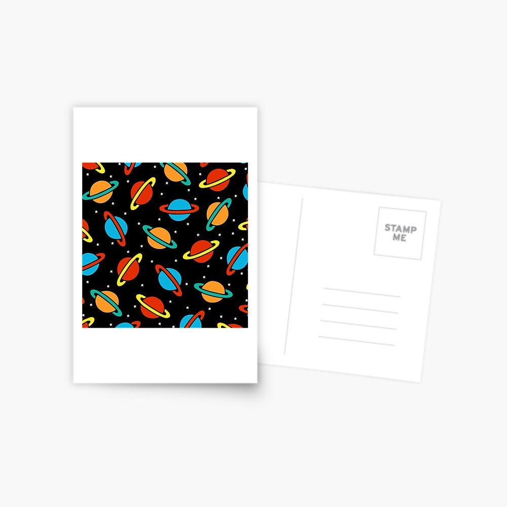 Space Planets Pattern Postcard