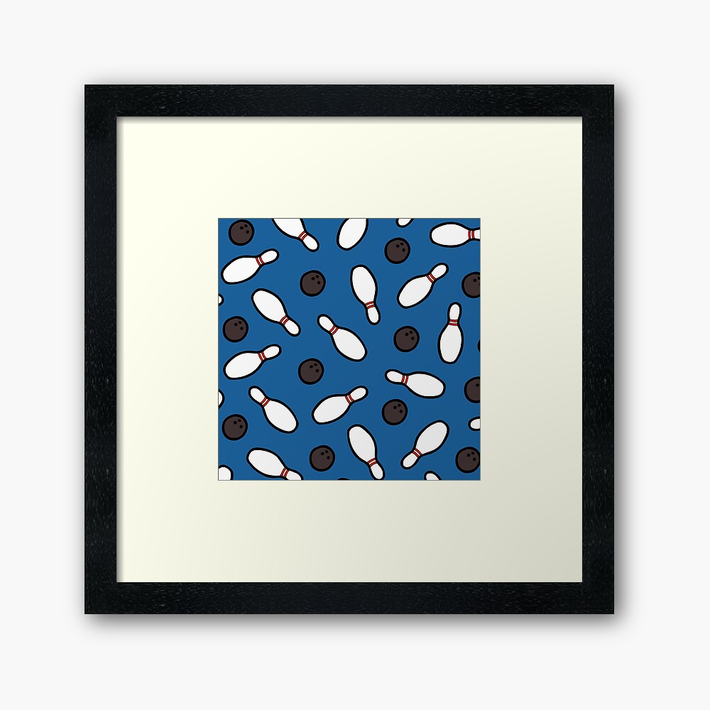 Bowling for Pins Pattern Framed Art Print