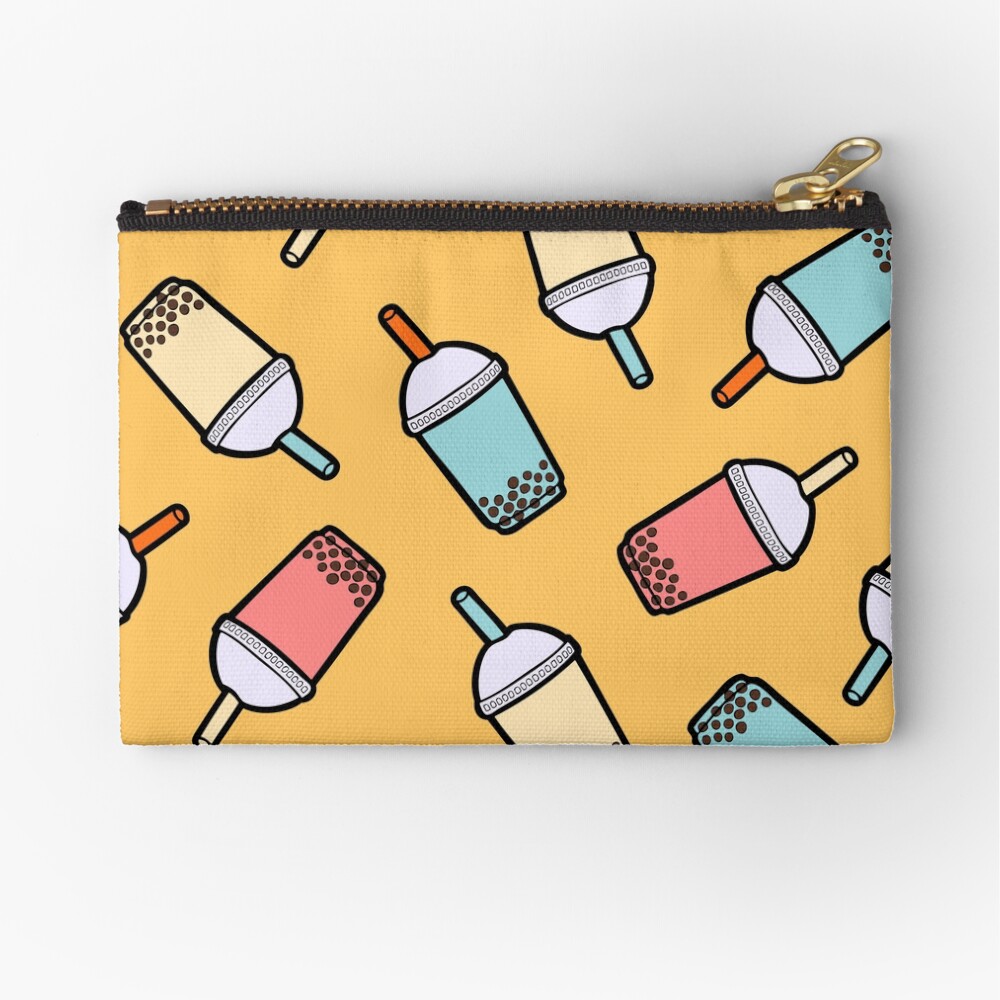 Bubble Tea Pattern Zipper Pouch