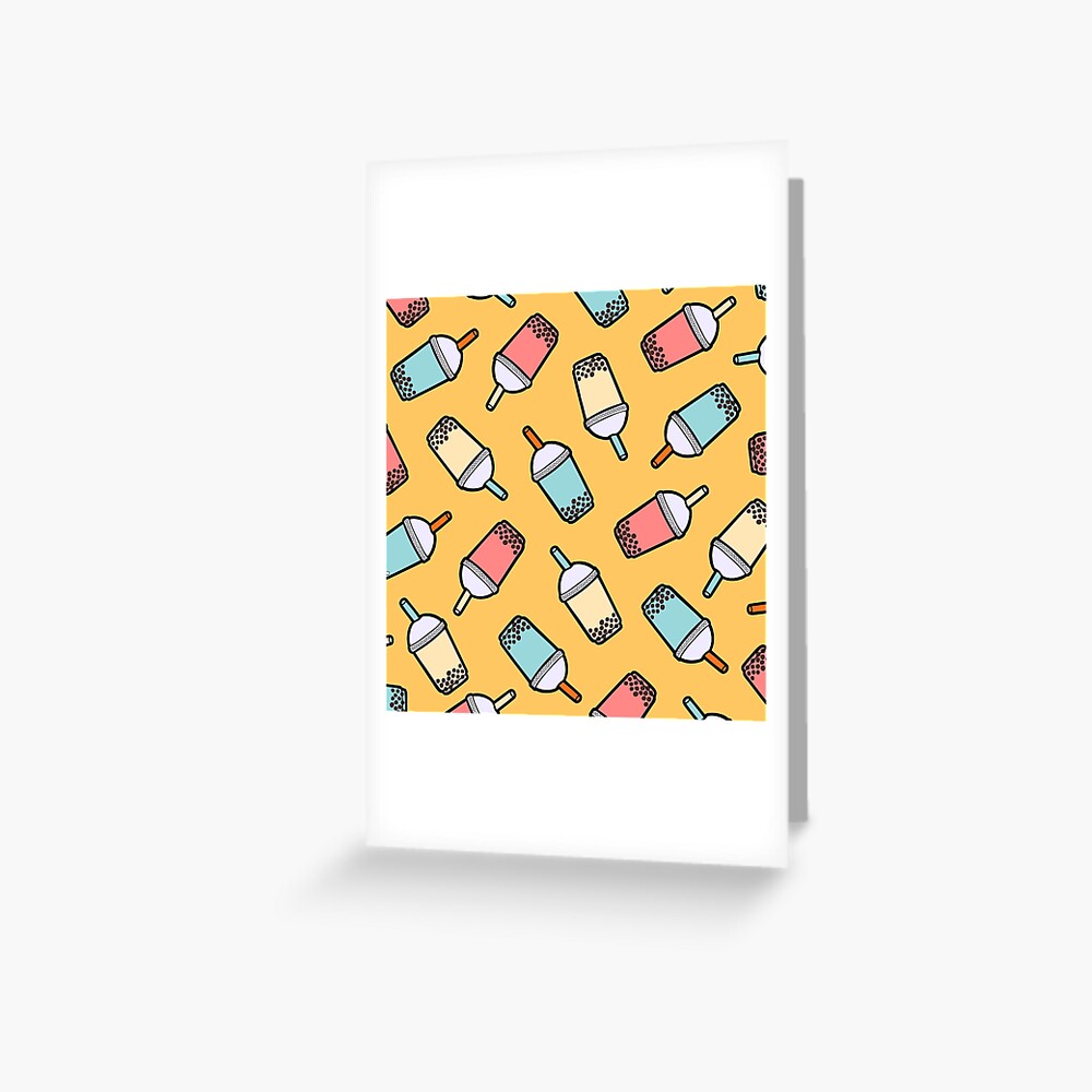 Bubble Tea Pattern Greeting Card