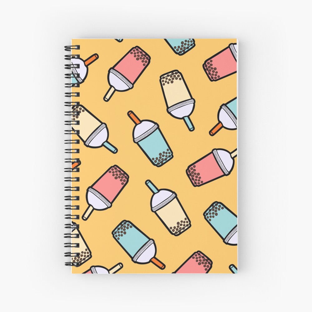 Bubble Tea Pattern Spiral Notebook