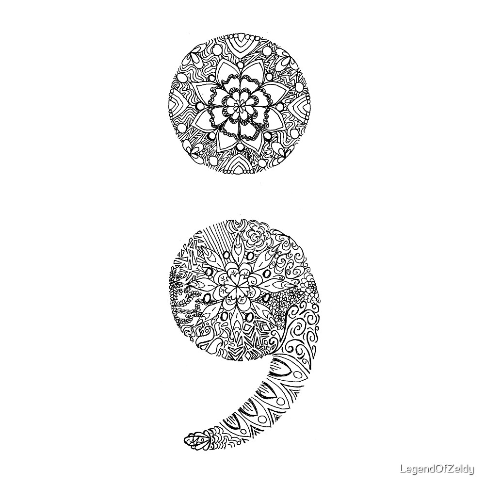 "Patterned Semicolon" by LegendOfZeldy | Redbubble