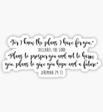 Jeremiah 29:11 Sticker
