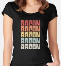 Retro Vintage BACON Design Women's Fitted Scoop T-Shirt