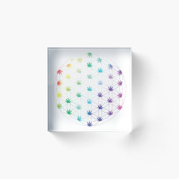 Flowers of Life Acrylic Block