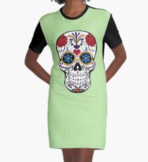 Day of the Dead Sugar Skull T-Shirt Graphic T-Shirt Dress