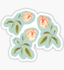 Pansy Meadow, Pfirsich Orange und Grün Sticker