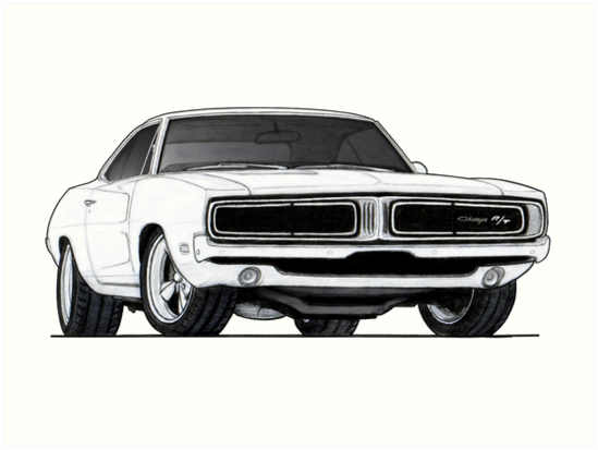 Dodge charger 1969 рисунок