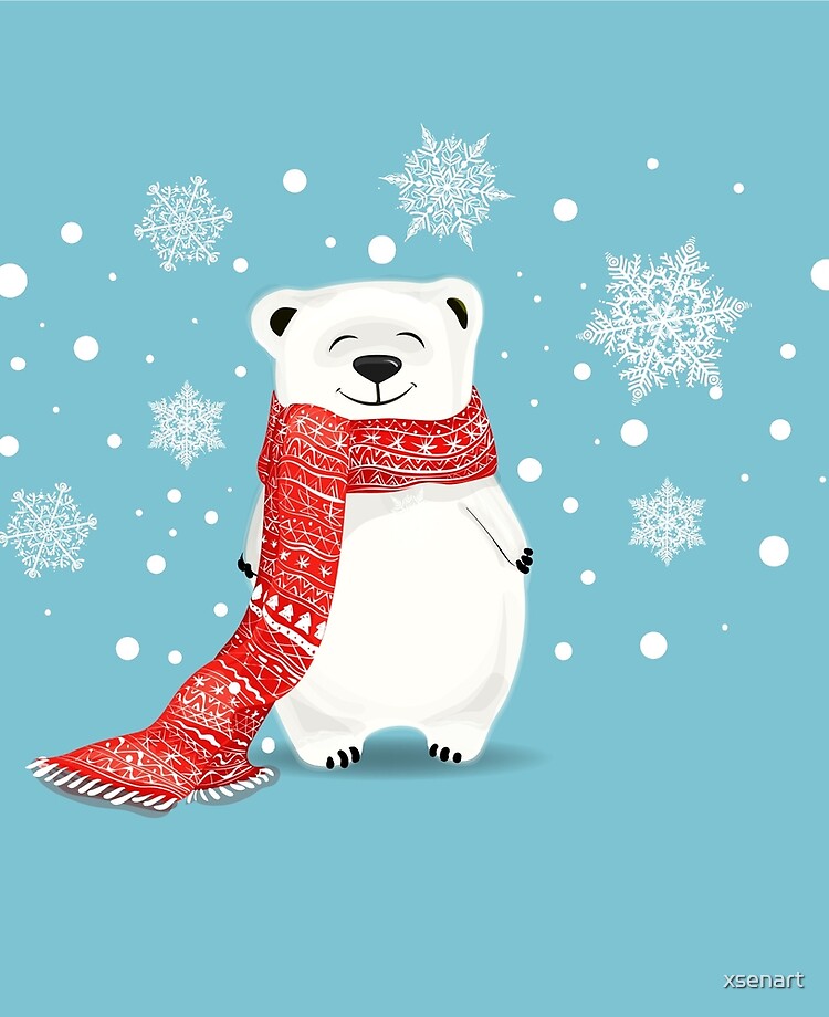  Cartoon  Christmas  Polar  Bear 