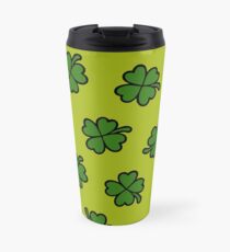 Lucky Four Leaf Clover Pattern Travel Mug