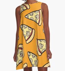 Mushroom Pizza Pattern A-Line Dress