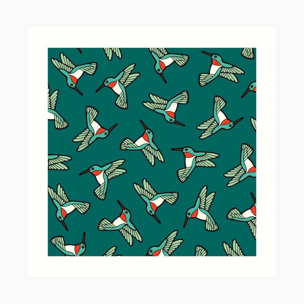 Hummingbird Pattern Art Print