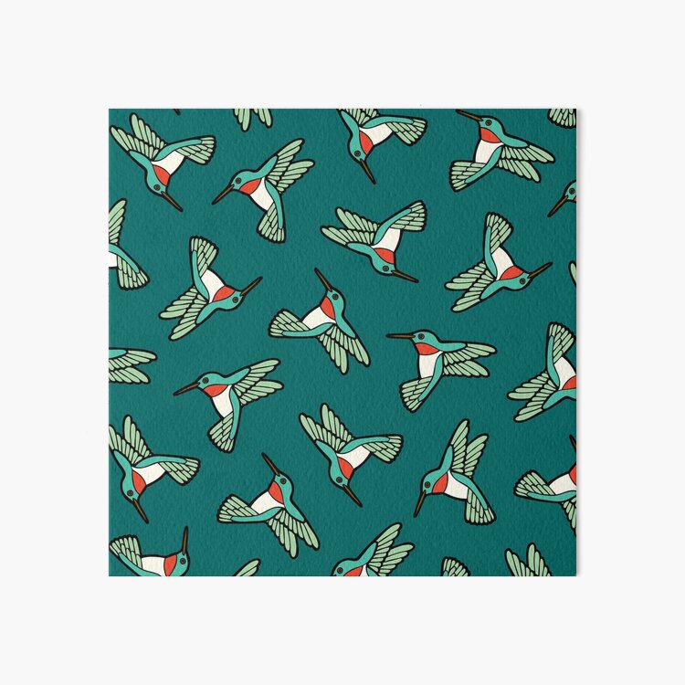 Hummingbird Pattern Art Board Print