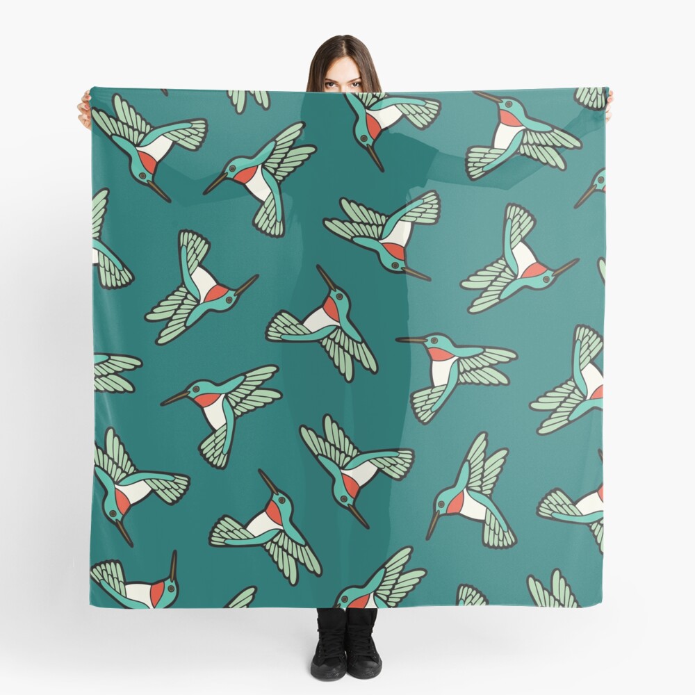 Hummingbird Pattern Scarf