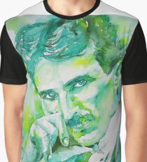 NIKOLA TESLA - watercolor portrait.8 Graphic T-Shirt