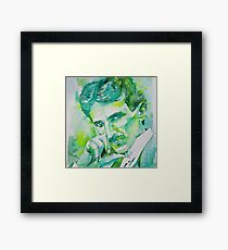 NIKOLA TESLA - watercolor portrait.8 Framed Print