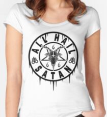 ALL HAIL SATAN - BAPHOMET AND THE OCCULT Women's Fitted Scoop T-Shirt