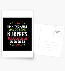 Deck The Halls And Do Some Burpees v1 (Christmas Gym Workout) Postcards