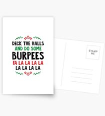 Deck die Hallen und tun einige Burpees v2 (Christmas Gym Workout) Postkarten