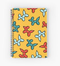 Balloon Animal Dogs Pattern in Yellow Spiral Notebook