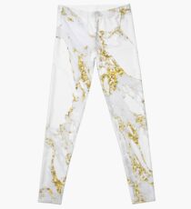 White Italian Carrara Marble Gold Glitter Sparkly Gray Glam Abstract Glam Gipsy Leggings