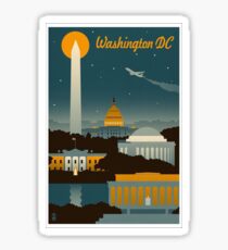 Washington DC Retro Poster Sticker