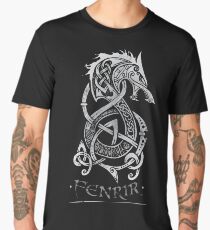 Fenrir: The Monster Wolf of Norse Mythology (Gray) Men's Premium T-Shirt