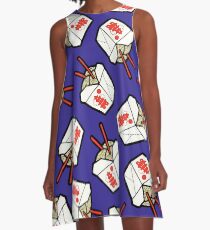 Take-Out Noodles Box Pattern A-Line Dress