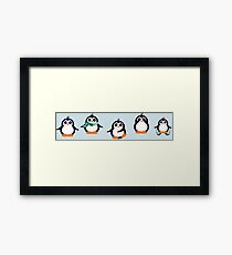 Cute Penguin Fun Cartoon Group Framed Print