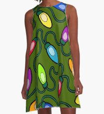 Chrismas Fairy Lights Pattern A-Line Dress