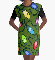 Chrismas Lichterkette Muster T-Shirt Kleid