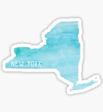 New York Blue Watercolor Sticker